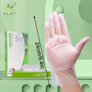 [ELOY] 50 Cái / hộp Găng Tay Cao Su Miễn Phí TPE Găng Tay Dùng Một Lần Axit Chống Trơn Trượt Trong Suốt An Toàn Làm Việc Cấp Thực Phẩm Găng Tay Vệ Sinh Gia Đình VN