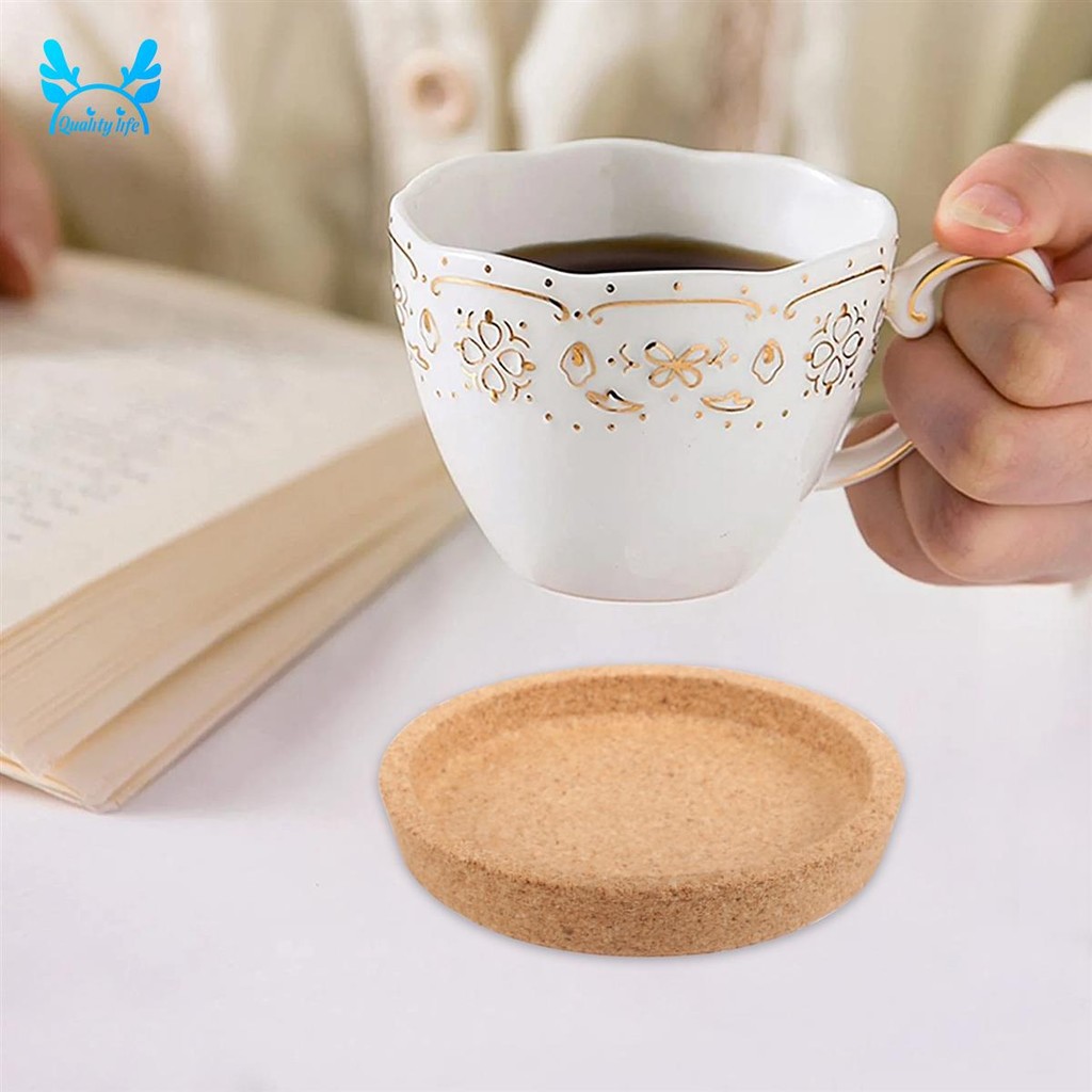5 Chiếc Nút Chai Coaster Cho Đồ Uống Đế Lót Ly, Nước Chịu Nhiệt Có Thể Tái Sử Dụng Đế Lót Ly Tròn Tự Nhiên Cho Nhà Hàng Và Thanh