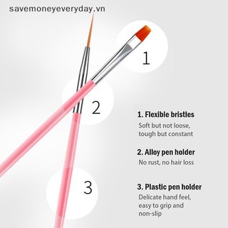 [savemoneyeveryday] Bàn chải móng tay cho bàn chải Gel làm móng tay cho nghệ thuật làm móng 15 cái / bộ Bàn chải móng tay Bàn chải Gel [vn]