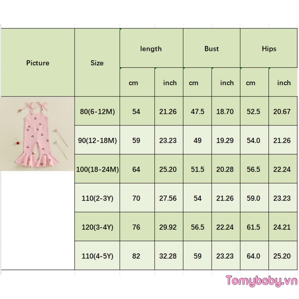 Bộ áo liền quần trẻ em bé gái Dây đeo Spaghetti in hình anh đào cho hàng ngày