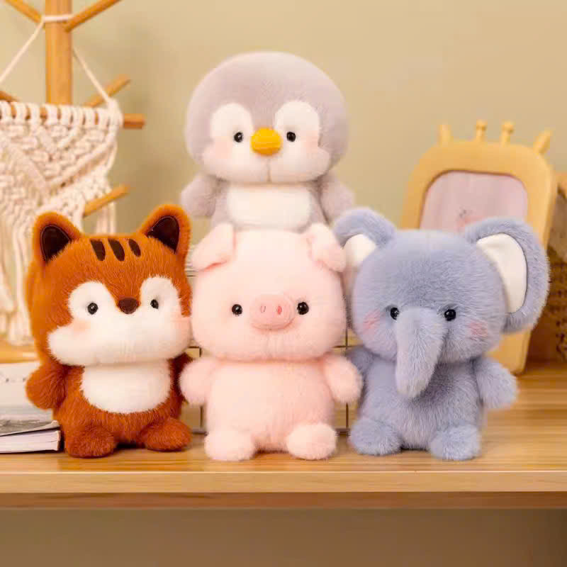 Gấu bông mini các loại động vật heo, gà, cún, chim cánh cụt, voi, cáo, chồn, gấu trúc, thỏ, cừu...