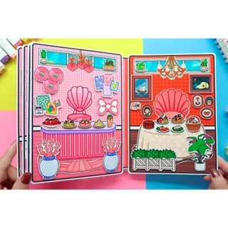 Đồ chơi Búp bê giấy Strawberry vs Chocolate toca toca  Quiet Book đồ chơi bóc dán thủ công diy