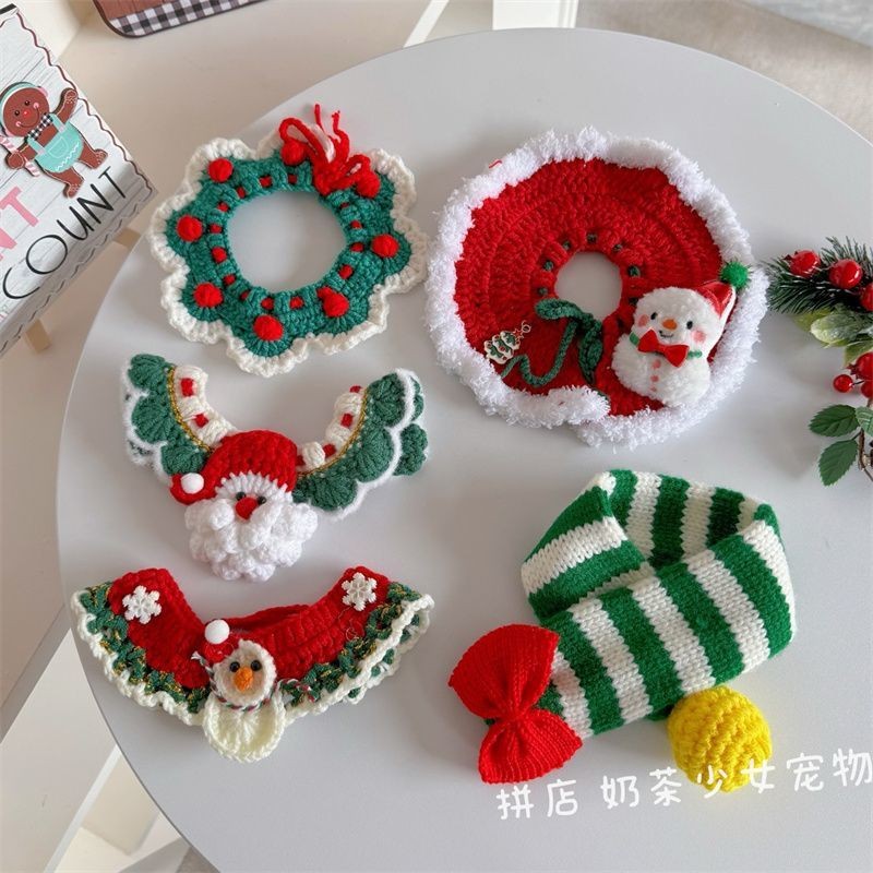 Thú Cưng Giáng Sinh Nai Sừng Tấm Trang Trí Cổ Mèo Khăn Cho Chó Mũ
