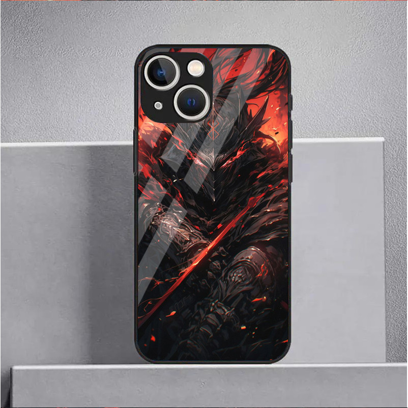 Ốp điện thoại kính cường lực Berserk Guts 09 cho IPhone 16 15 14 13 12 11 Pro XS Max Plus Mini X XR 8 7 6s SE2 / 3