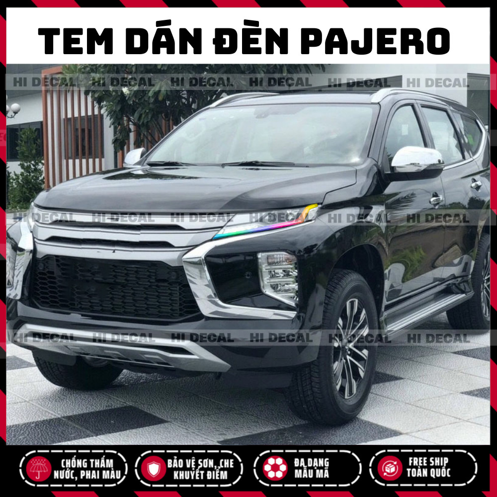 Tem dán đèn Pajero, decal trang trí đèn Pajero chống nước bền màu
