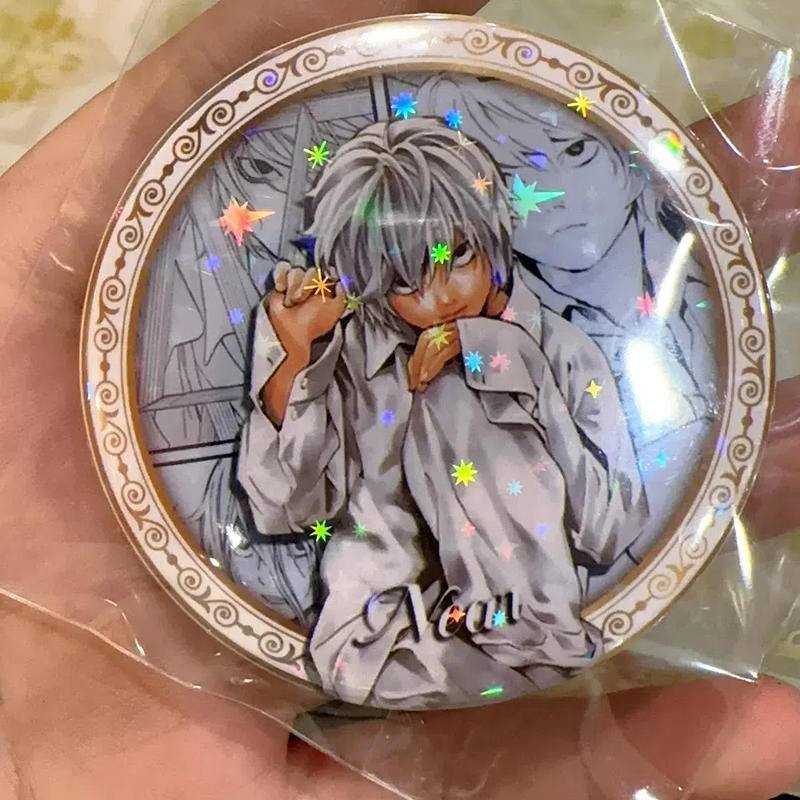 Huy hiệu Death Note 58mm Laser-Enamel – Có đèn Yagami & L, Pin sắt chất lượng cao, Anime sưu tập, Quà tặng hoàn hảo cho người hâm mộ