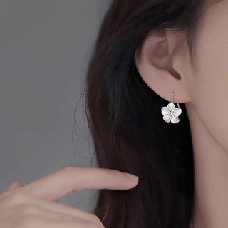 Bông tai hoa bạc S925 Trang sức thời trang đơn giản Quà tặng nữ