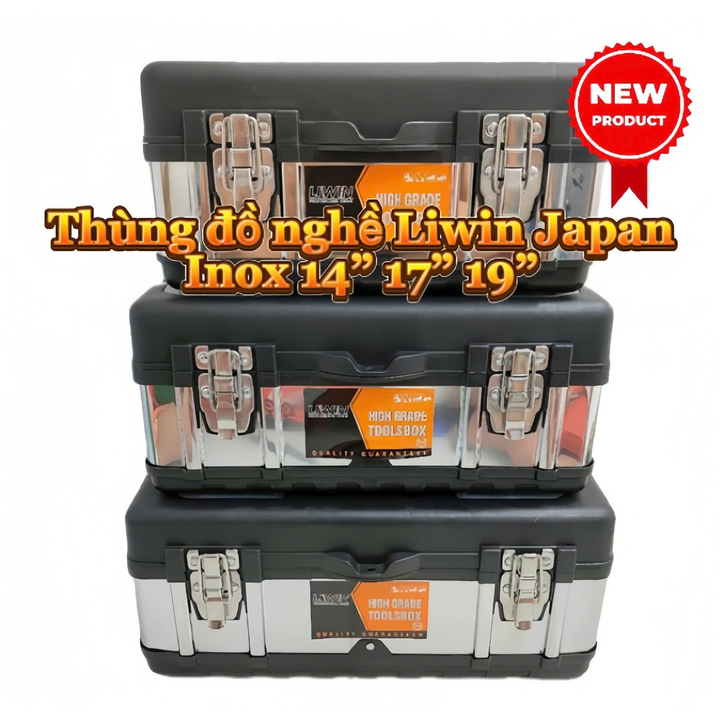 Thùng đựng đồ nghề Liwin Japan Inox chống va đập chịu lực tốt đủ kích ...