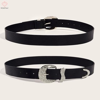 [PCWKKef] Thắt lưng Y2K đính kim cương giả thời trang dành cho nữ Thắt lưng da lấp lánh màu trơn hợp thời trang Cowboy Cowgirl Jeans Quần trang trí Thắt lưng mới