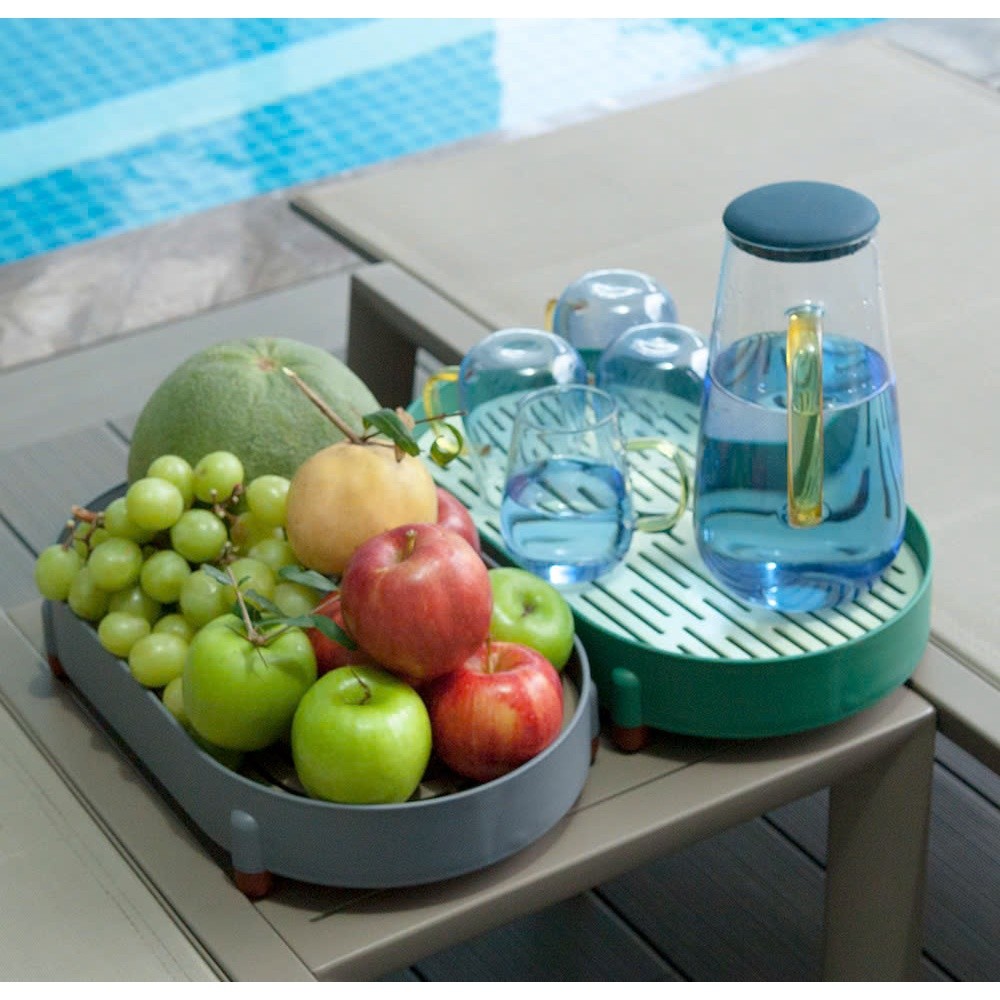 Khay Trà Oval Vinh Nam Plastic Khay Để Bộ Ấm Trà, Khay Trái Cây Nhựa Cao Cấp, Khay Nước Mời Khách