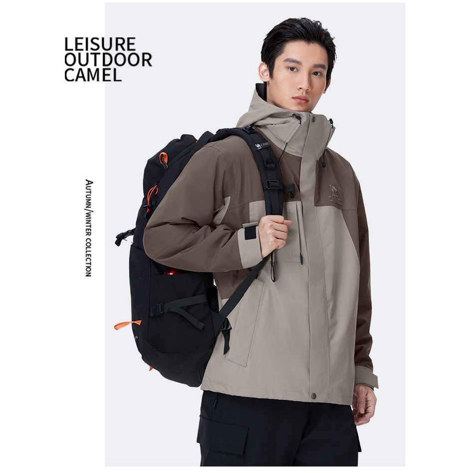 Ảnh CAMEL CROWN Áo khoác lót lông cừu ba trong một chống gió và chống thấm nước Bộ đồ leo núi 3
