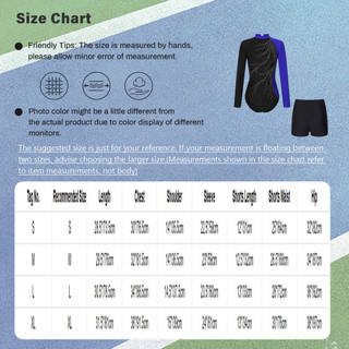Yhong Nữ Tay Dài Choàng Cổ Màu Khối Lấp Lánh Kim Cương Giả Leotard Có Quần Short Cho Thể Dục Vũ Hình Trượt Băng