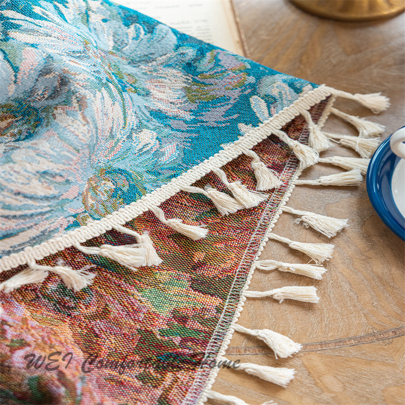 Pháp Xanh Sơn Dầu Rèm Phong Cách Mục Vụ Phòng Ngủ Vịnh Cửa Sổ Bán Đen Jacquard Phòng Khách Hoàn Thành Rèm