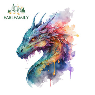 EARLFAMILY 13cm Đầu Rồng Graffiti Xe Miếng Dán Chống Thấm Nước Xe Máy Windows Ván Lướt Sóng Decal Cá Tính Chống Trầy Xước Bảo Vệ Cửa Xe Ô Tô