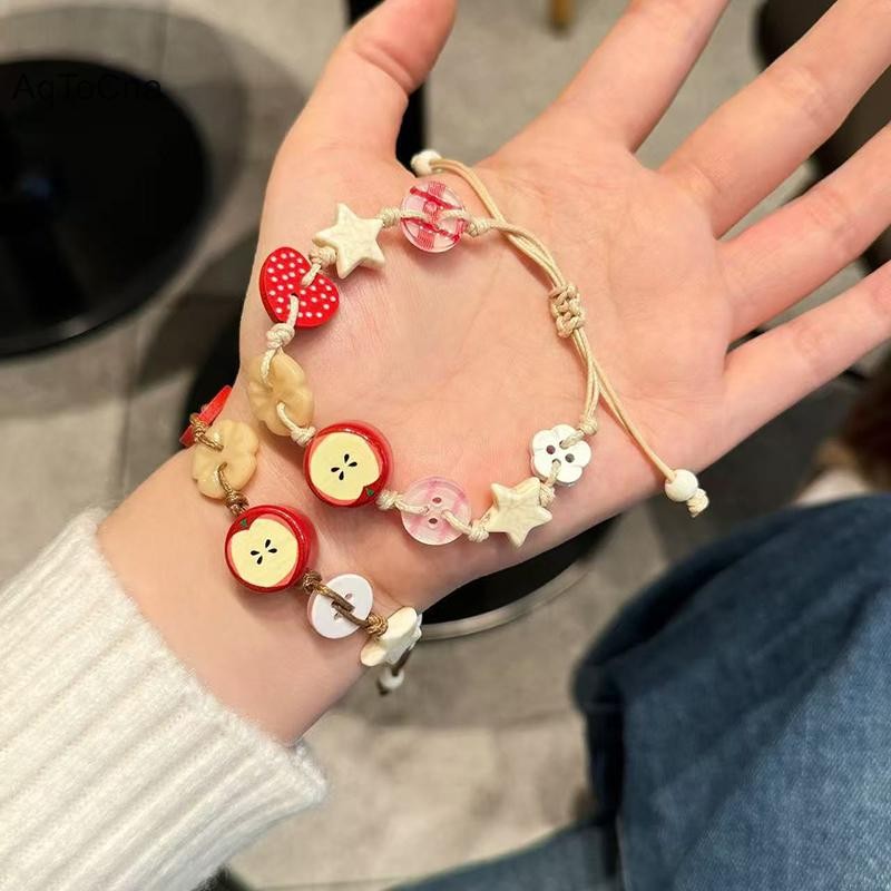 AqToCna Vintage Ngôi Sao Gốm Dây Vòng Tay Nữ Cô Gái Ngọt Ngào Phong Cách Bohemian Có Thể Điều Chỉnh Lắc Tay Trang Sức Phụ Kiện Quà Tặng HGVN