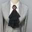 Women Multilayer Lace Ruffle Faux Collar Gothic Victorian Detachable Lace Jabot