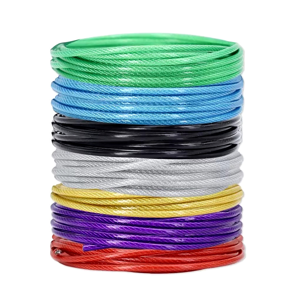 1M Dây Thép Với PVC Bọc Mềm Mại Mềm Mại Nhiều Màu Cáp Chiếu Sáng Trong Suốt Rèm Treo Dây 1 / 2 / 3 / 4 / 5 / 6mm