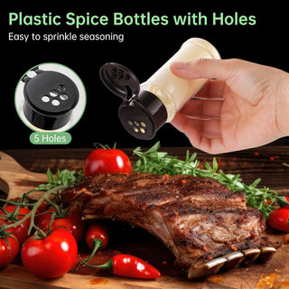 Bình Gia Vị Nhựa Bền Có Nắp - Bình Lắc Tiêu Trong Nhà Bếp - Cho Đường Gia Vị Muối Tiêu Bột