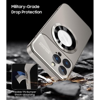 Ốp Lưng Titan Kim Loại Mờ Sang Trọng Cho iPhone 16 15 14 13 12 11 Pro Max Plus Ống Kính Kính Kính Bảo Vệ Camera