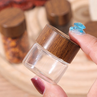 10 / 20 / 30ml Chai Thủy Tinh Mini - Đậu Cà Phê Di Động Kín Bình Kẹo Gia Vị Lọ Nắp Gỗ Hộp Bảo Quản