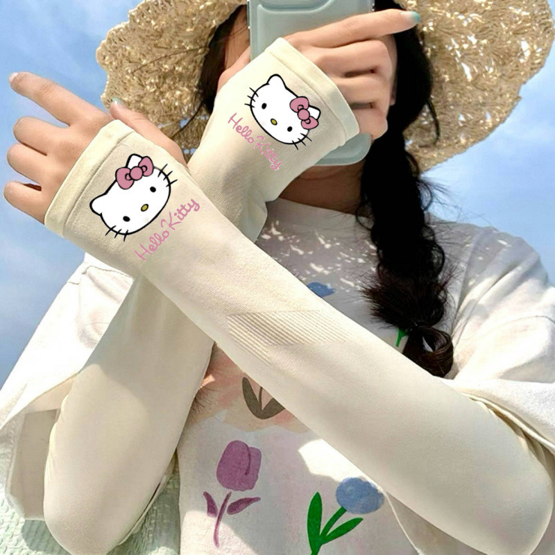 Găng tay Hello Kitty thoáng khí và chống nắng, phù hợp cho kỳ nghỉ ngoài trời và đi xe đạp
