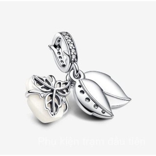 Có hàng [2025 Kiểu Mới] Mặt Dây Đôi Hoa Hồng Trắng Nở Của Gia Đình Pan