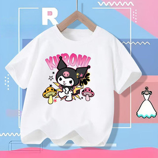 2025 Kuromi Và My Melody Bé Gái Áo Thun Nữ Tay Ngắn Anime Dễ Thương Tee Trẻ Em Hoạt Hình Trang Phục