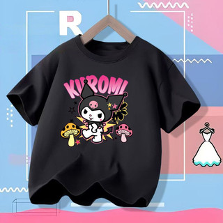 2025 Kuromi Và My Melody Bé Gái Áo Thun Nữ Tay Ngắn Anime Dễ Thương Tee Trẻ Em Hoạt Hình Trang Phục