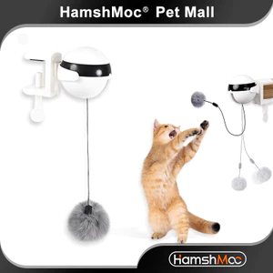 HamshMoc Bóng Đồ Chơi Tự Động Teaser Tương Tác Cho Mèo, Điện Nâng Bóng Lên Xuống, Hoạt Động Trong Nhà Cho Mèo Con