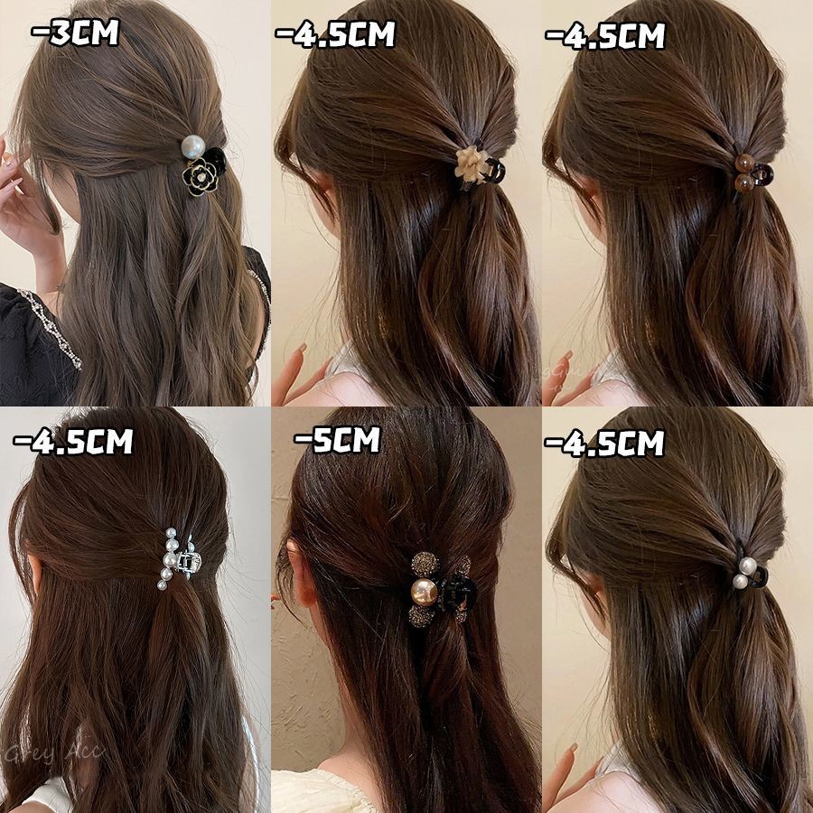 [2611 người khen ngợi] Kẹp ngoạm hoa trà, phụ kiện tóc nữ, kẹp tóc nhỏ, nhỏ gọn, kẹp tóc hai bên tóc mái, kẹp ngọc trai, lười JUXO