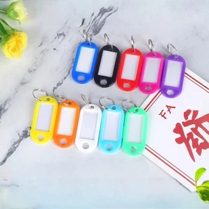 Đơn Giản Nhiều Màu Sắc Nhựa PP Chìa Khóa Thẻ Hành Lý Đánh Dấu Số Khách Sạn Thẻ Phân Loại Móc Khóa Tự Làm Phụ Kiện Trang Sức