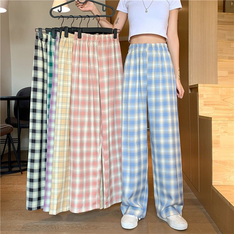 Kẻ Sọc Quần Ống Rộng Nữ Rời Drap Ôm Hơn Nhìn Mùa Hè Mỏng Thẳng Quần Thường Ngày Cao @ -