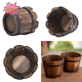 Pnpia Gỗ Tròn Thùng Trồng Chậu Hoa Văn Phòng Nhà Vườn Trang Trí Đám Cưới Boutique