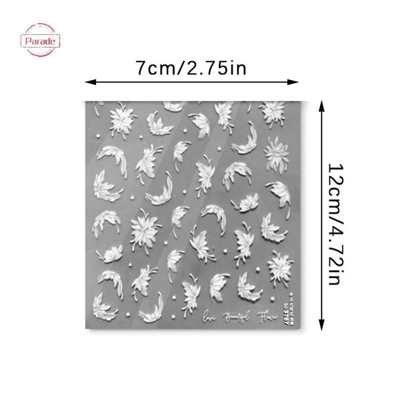 Parade Dainty Dahlia Hình Miếng Dán Móng Tay Lập Thể Giảm Móng Tay Decal Trang Trí DIY Tăng Cường Keo Dán VN