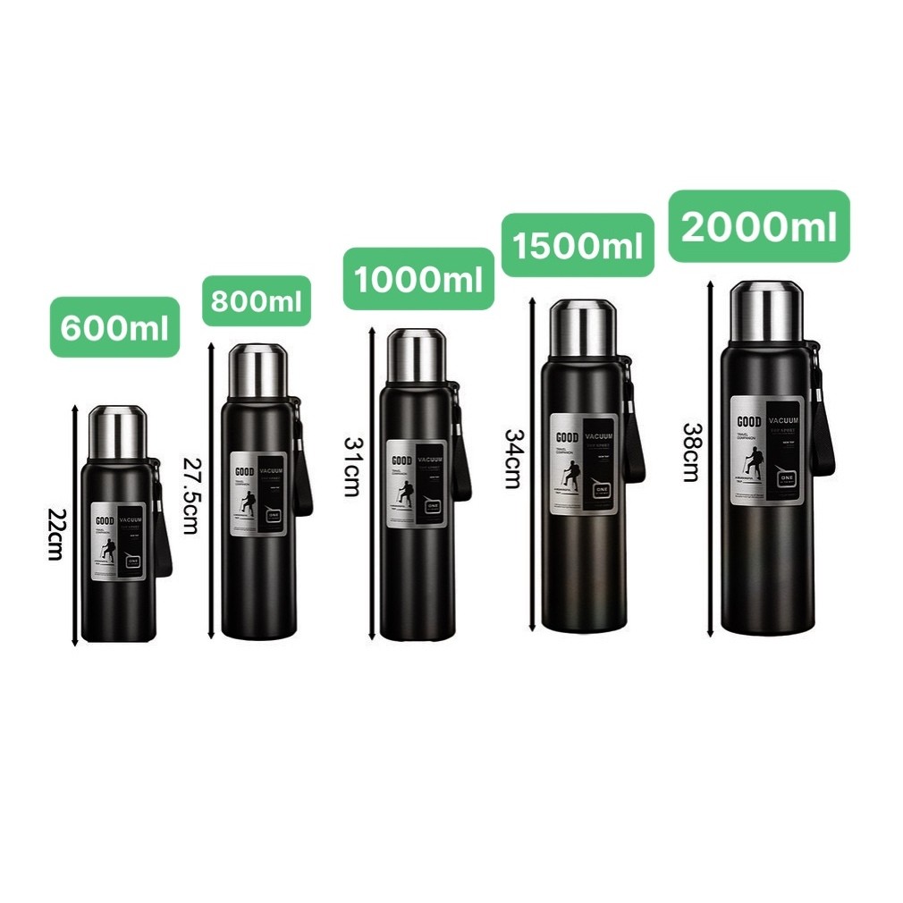 Bình giữ nhiệt Good cốc giữ nhiệt chất liệu inox 316 không gỉ, ly giữ nhiệt nóng lạnh lâu dung tích 600 -2000ml AL