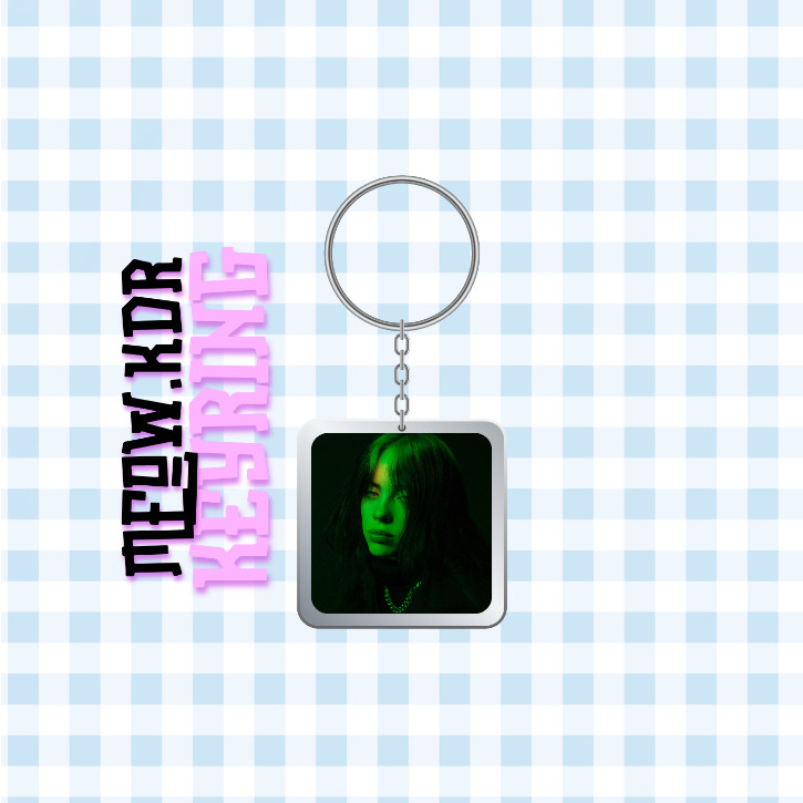 Móc khoá nhựa/Keyring ca sĩ Billie Eilish (Đọc mô tả để biết thêm thông tin)
