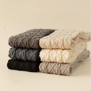 Tất RISEDOT cotton cổ điển màu trơn, giữ ấm và co giãn tốt, phù hợp đến đầu gối dành cho nữ