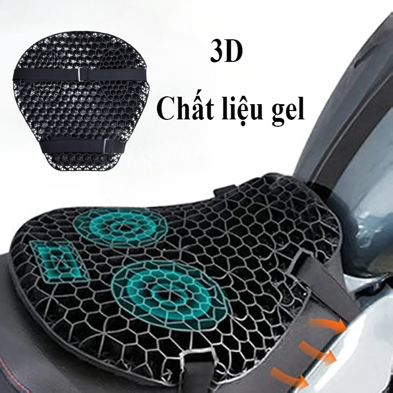 Đệm Lót Yên Xe Máy，3D hình tổ ong chống trượt thoáng khí，Thoáng Khí Chống Thấm Nước Đệm，Chất liệu gel chất lượng cao