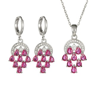 Châu Âu Mỹ ins Phong Cách Mới Ruby Nhiều Màu Sắc Kho Báu Bông Tai Nữ