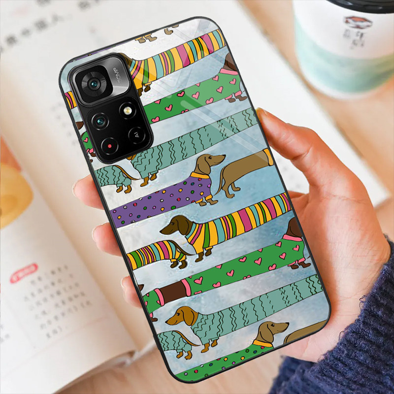 Ốp Điện Thoại Kính Chó Dachshund Cho Xiaomi POCO F3 F4 F5 M3 M4 M5 M6 4G X3 X4 GT NFC X5 X6 PRO 5G