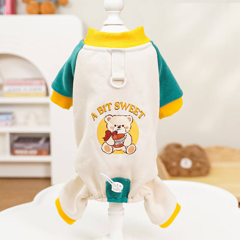 【Ready Stock】 Cotton Pet Four-Legged Clothes Medium and Large Dog Cat Clothes Supplies Autumn Winter Sweater Fleece Teddy/French Bulldog Ke Jin Mao mq7C