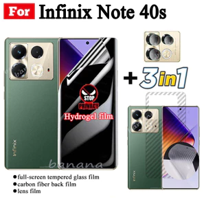 3 trong 1 Infinix Note 40s Full Cover Soft Privacy Hydrogel Film Bảo vệ màn hình cho Infinix Note 40 Pro + Note 40 Pro Plus Bảo vệ màn hình Kính ống kính máy ảnh