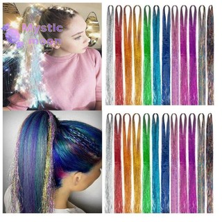[Huyền bí] 200 sợi Tóc lấp lánh ba chiều Phần mở rộng Thiếc 90cm Nữ Hippie [Mới]