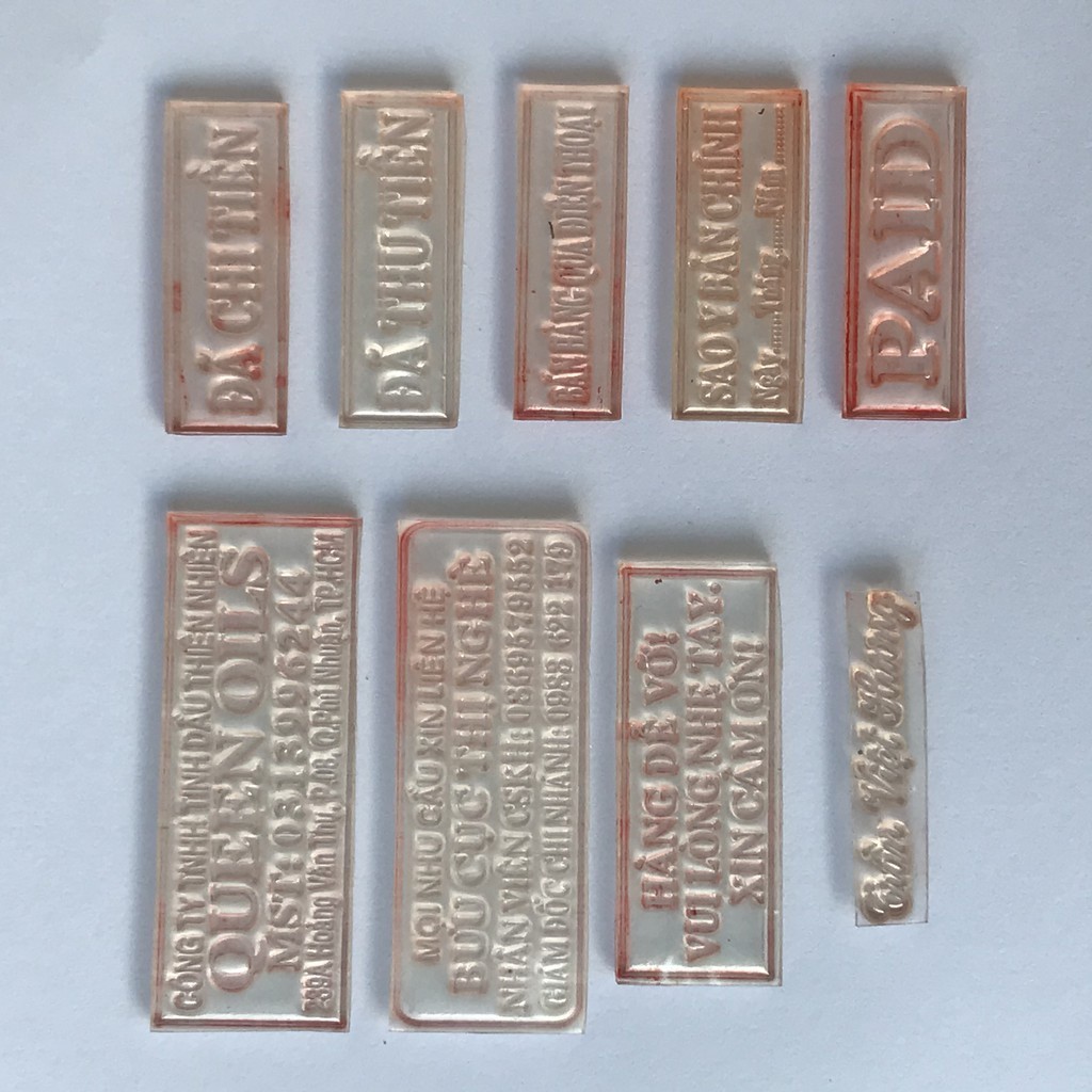 Mặt dấu, mặt silicon con dấu, mặt cao su đóng mộc, nội dung đặt làm theo yêu cầu.
