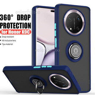 Ốp điện thoại trong suốt Armor Matte cho Honor X9d X9C X9b X9a X 9A X 9B HonorX9C 5G Vỏ chống sốc PC cứng Bảo vệ Camera có giá đỡ vòng từ tính