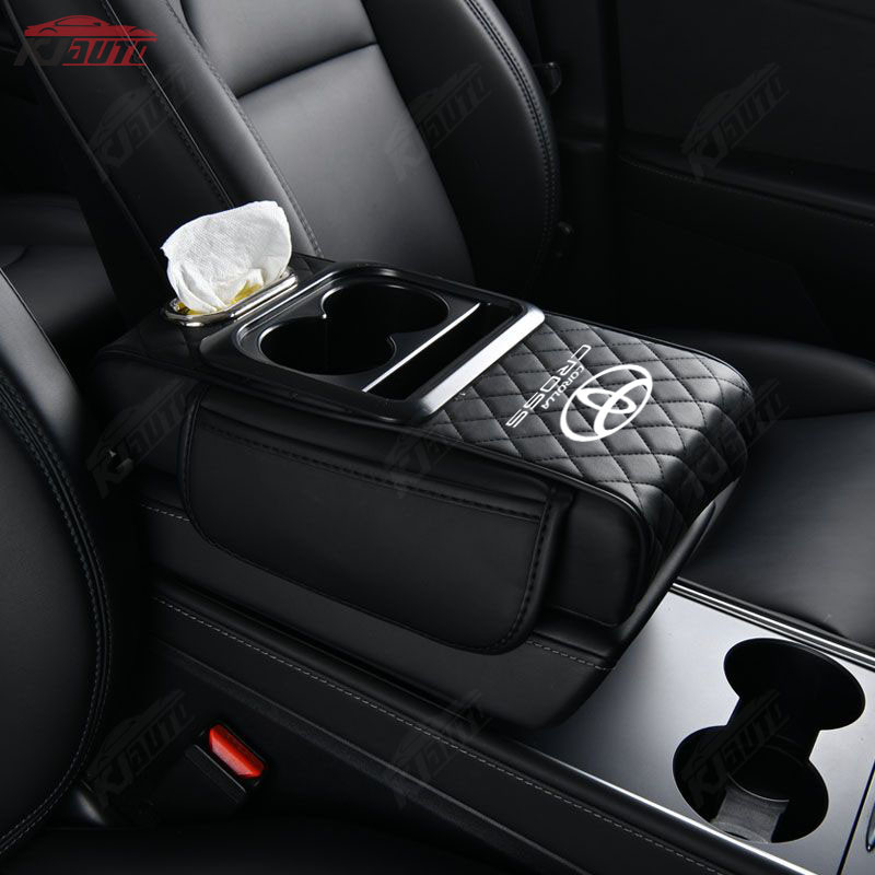 Toyota Corolla Cross Car Tay Hộp Chiều Cao Miếng Lót Da Trung Tâm Túi Bảo Quản Cốc Nước