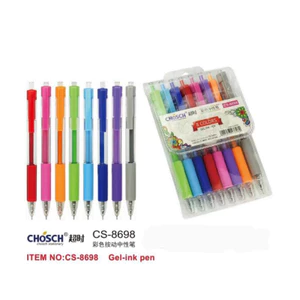 Bút bi gel bấm Chosch 8 màu CS-8698., trang trí sổ bullet, thư pháp lettering.