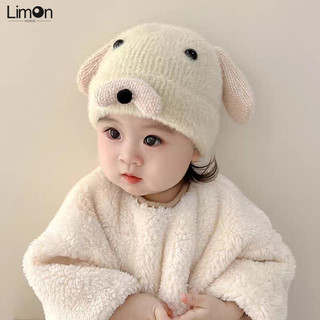 Mũ bảo vệ Tai Giữ Ấm thu đông mũ trùm đầu dệt kim quả cầu lông dễ thương cho bé trai và bé gái