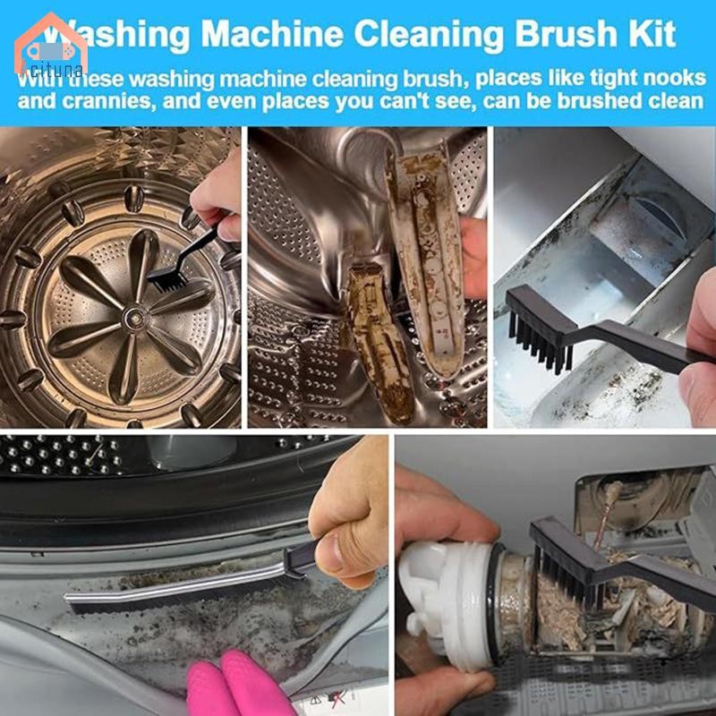 Bộ bàn chải làm sạch máy giặt Acutuna Nhẹ thiết thực chắc chắn cho không gian chật hẹp Bàn chải làm sạch Đồ dùng làm sạch gia dụng