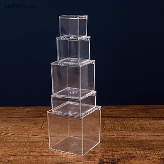 XOITU Hộp vuông Acrylic trong suốt có nắp / Hộp kẹo / Nhiều công dụng Hộp đựng trong suốt Hộp đựng VN